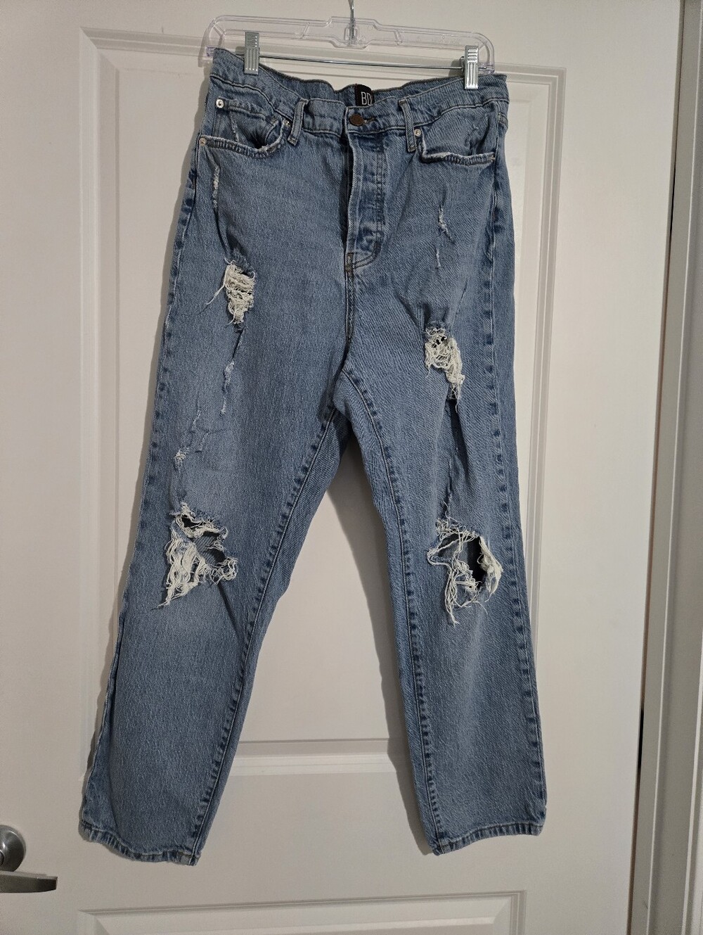 BDG Urban Outfitters‎ High Rise Slim Straight Distressed Jeans Light Wash 31